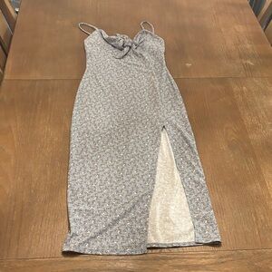 Misty rose blue Floral Spaghetti Strap Dress